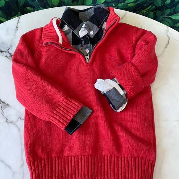 Carter's Buffalo Plaid with Red Sweater size 4T - Picture 6 of 8